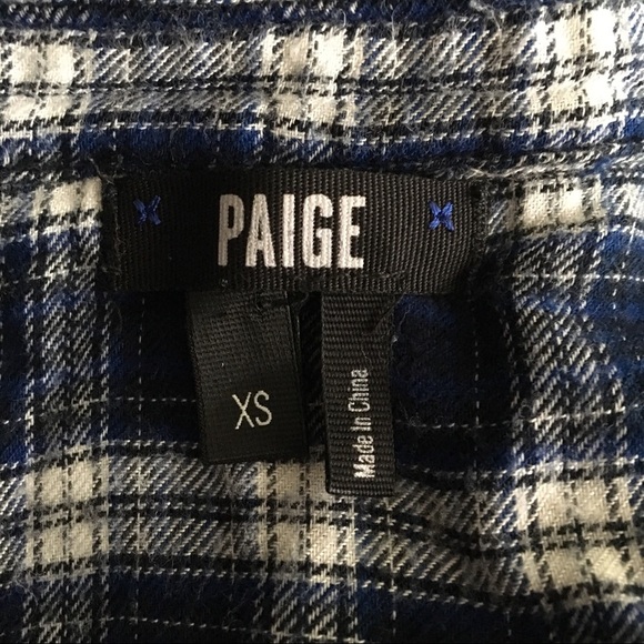 Paige blue flannel button down xs - Picture 4 of 6